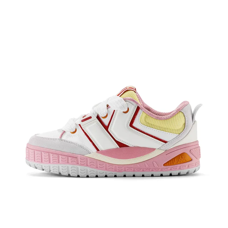 Kappa Anti Slip Wear Resistant Mid Top Skateboard Shoes Women's Milk White-0