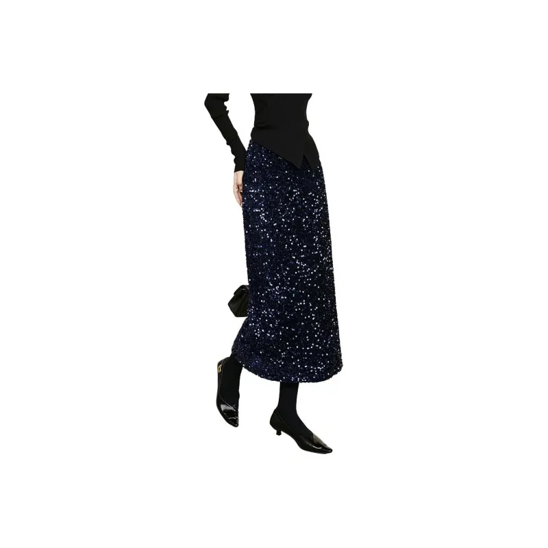 Late White Skirt Women's Dark Blue-0