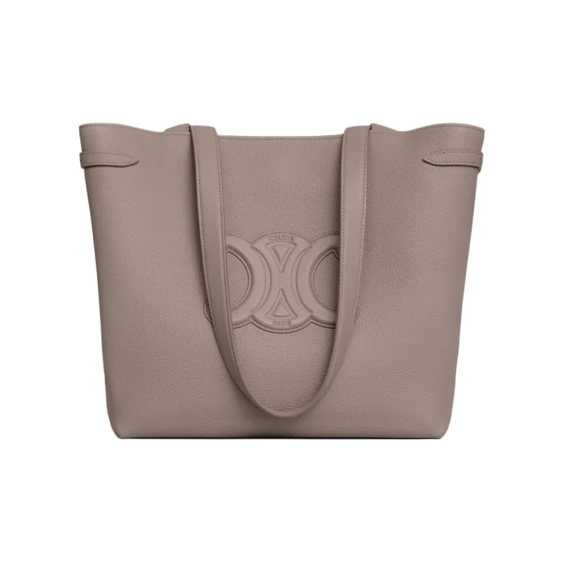CELINE Triomphe Grain Calfskin Tote Bag, Shopping Bag, Handbag, Shoulder Bag Small Size Women's Pebble-2