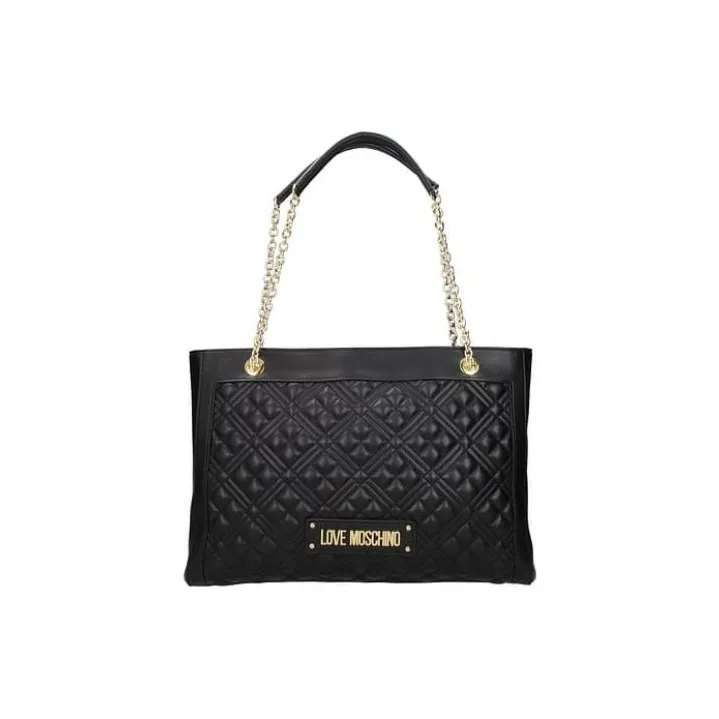 LOVE MOSCHINO Polyurethane Tote Bag Shopping Bag Handbag Shoulder Bag Crossbody Bag Women's Black-0