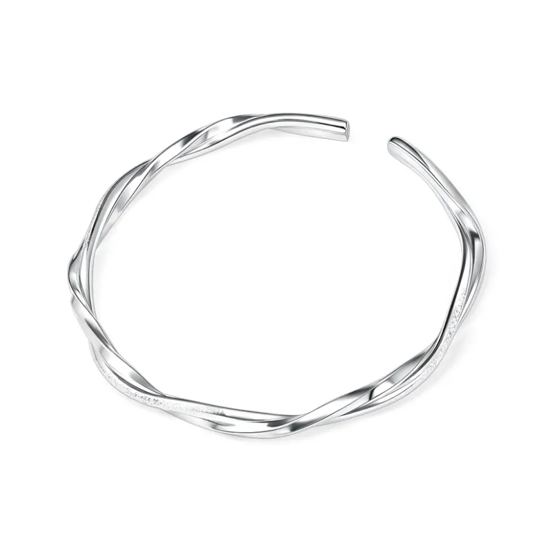 QIANCHANG 999 Fine Silver Bangles Women's-0