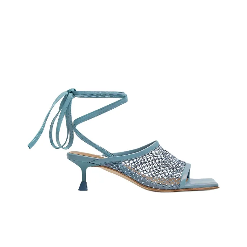 MIISTA Strap Sandals 5cm Women's Blue-1
