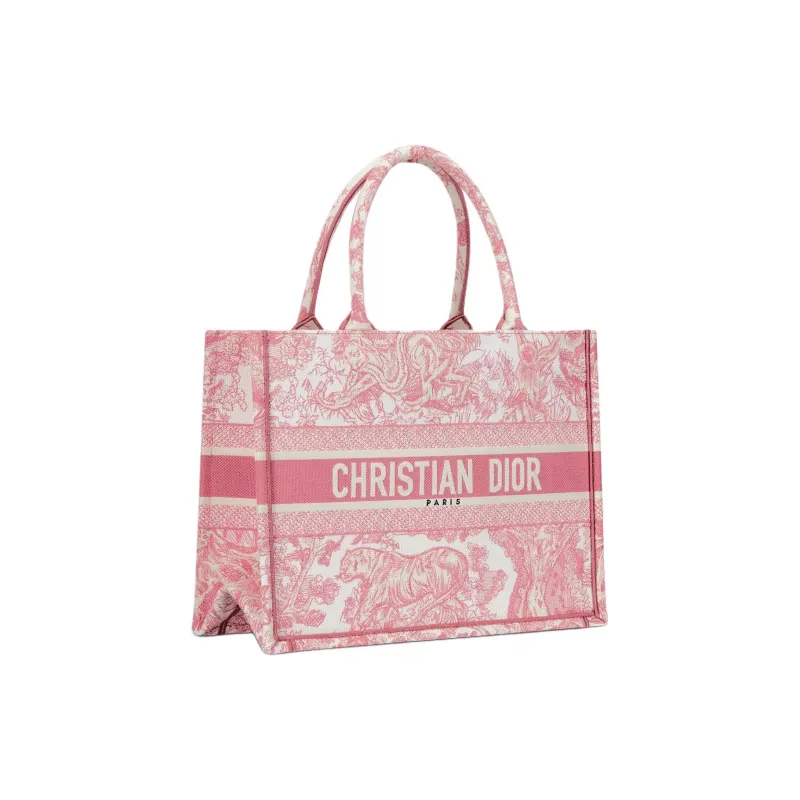 DIOR BookTote Cotton Tote Bag, Shopping Bag, Handbag Medium Size Women's Pink-1