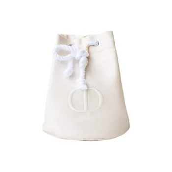 DIOR Beige Water Buckets Drawstring Storage Bags Portable