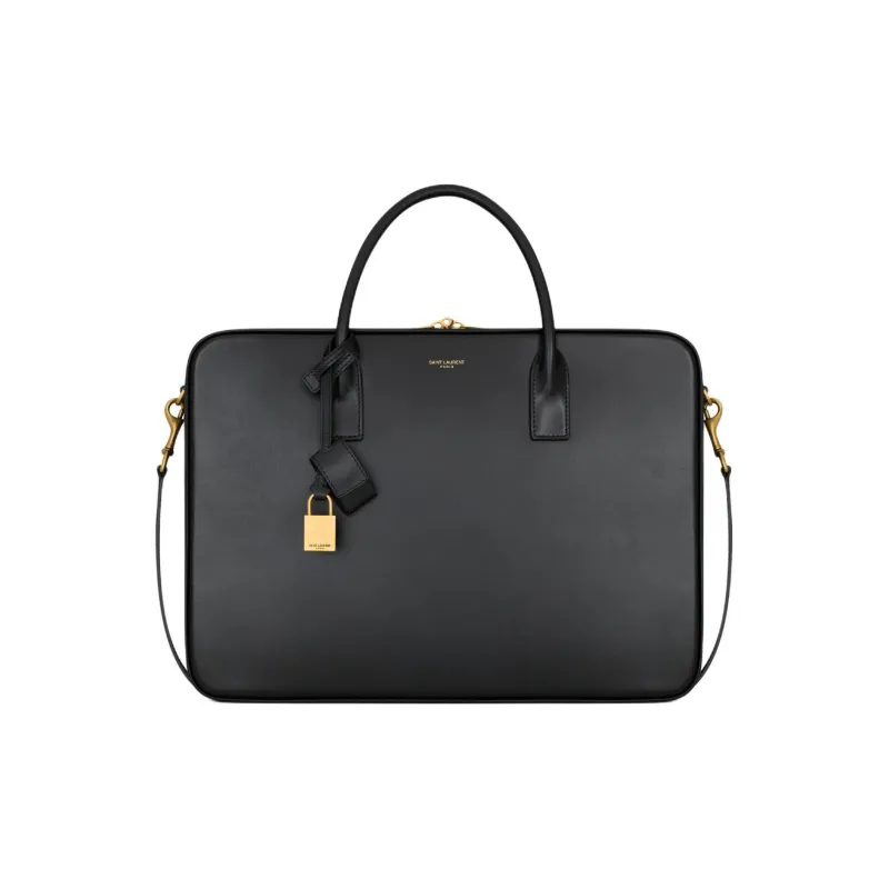 SAINT LAURENT SAC DE JOUR Leather Shoulder Bag, Crossbody Bag, Handbag Tubas Men's Black-0