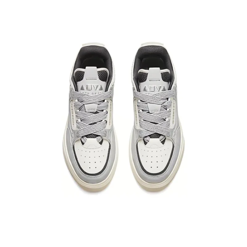 Anta AOJIE Slip Resistant Cushioning Wear Resistant Low Top Skateboard Shoes Men's Gray-4