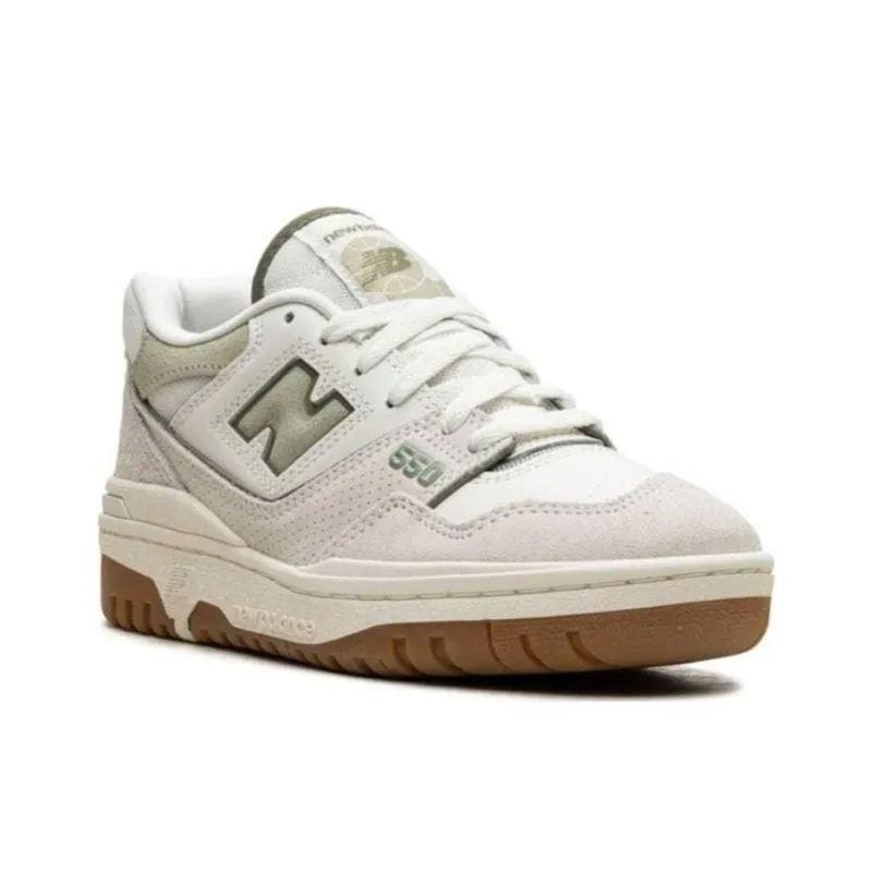 New Balance 550 White Olive Gum Women's-3