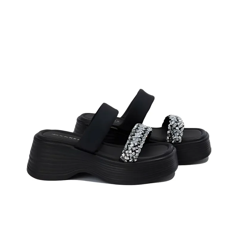 Shoe Lady Rhinestone Odor Resistant, Abrasion Resistant, Quick Dry Slide Slippers Women's-1