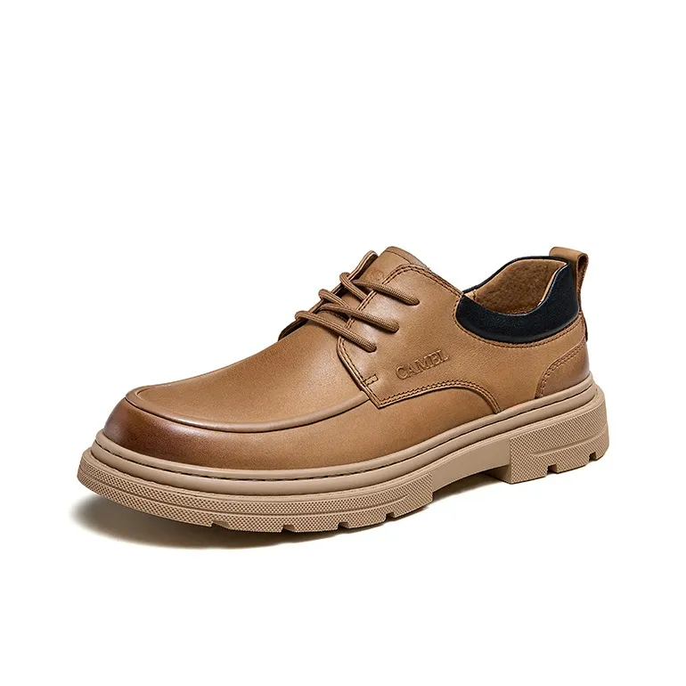 CAMEL Men's Casual Shoes Men Low Top Black, Earth Yellow-6