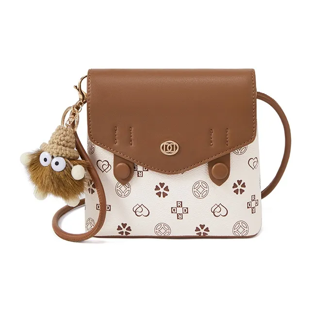 RED DRAGONFLY PVC Shoulder Bag, Crossbody Bag Regular Women's Ecru Brown-0