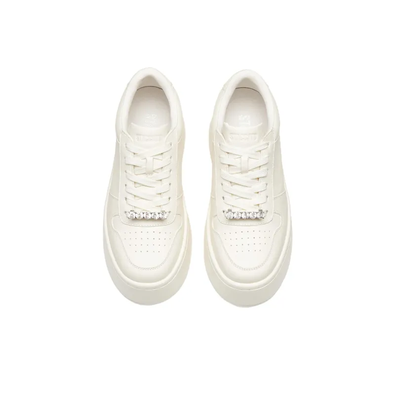 Staccato Low Top Skateboard Shoes Women's Cream White-3