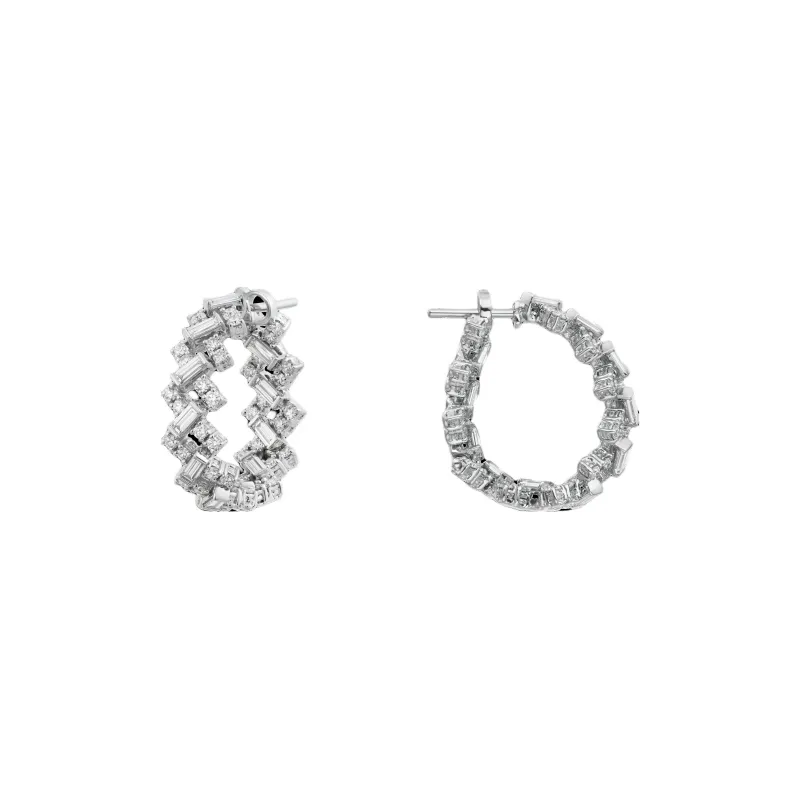 CARTIER 18K White Gold Earrings Unisex Silver-2