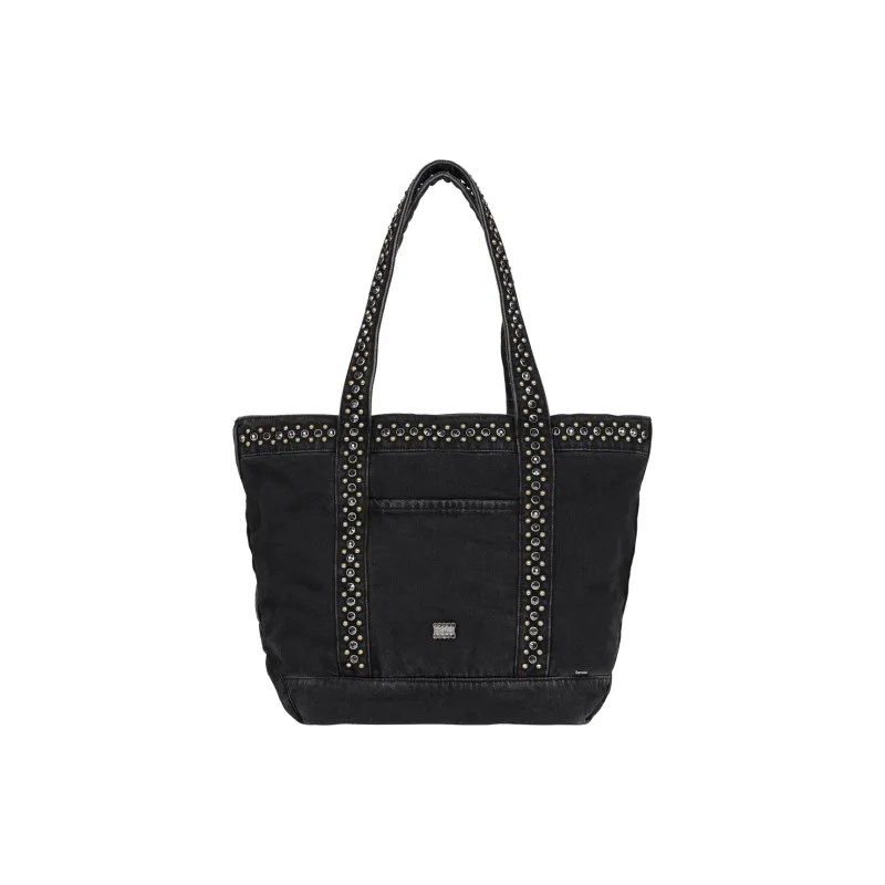 Supreme Denim Tote Bag, Shopping Bag, Handbag Unisex Black-2