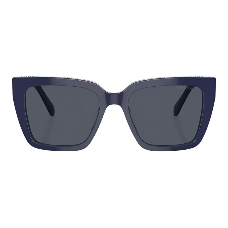 Swarovski Acetate Crystal Irregular Shape Sunglasses Women's Blue-1