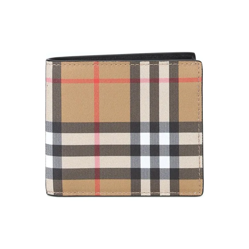 Burberry Canvas Card Holder Wallet Men's Archive Beige-4