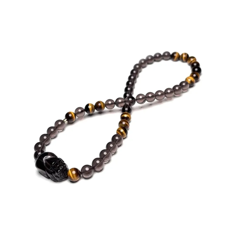 MOUNTAINS AND MANS Obsidian New Chinese Style Stackable Good Luck Beaded Bracelet Men's-3