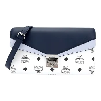 MCM Patricia Visetos Leather Wallet, Crossbody Bag Women's White
