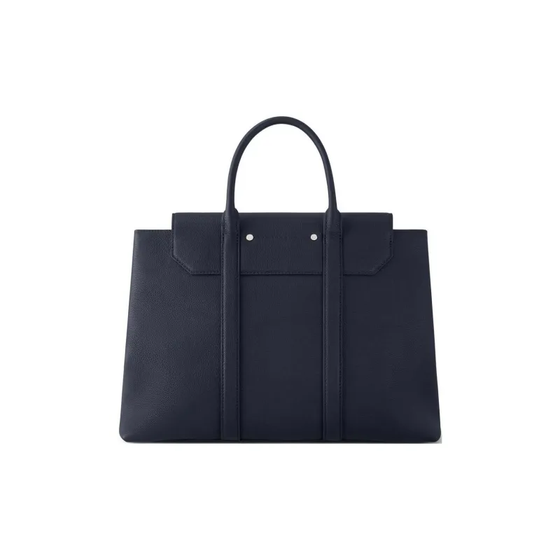 LOUIS VUITTON GEORGES Leather Trim Handbag Unisex Carbon-2