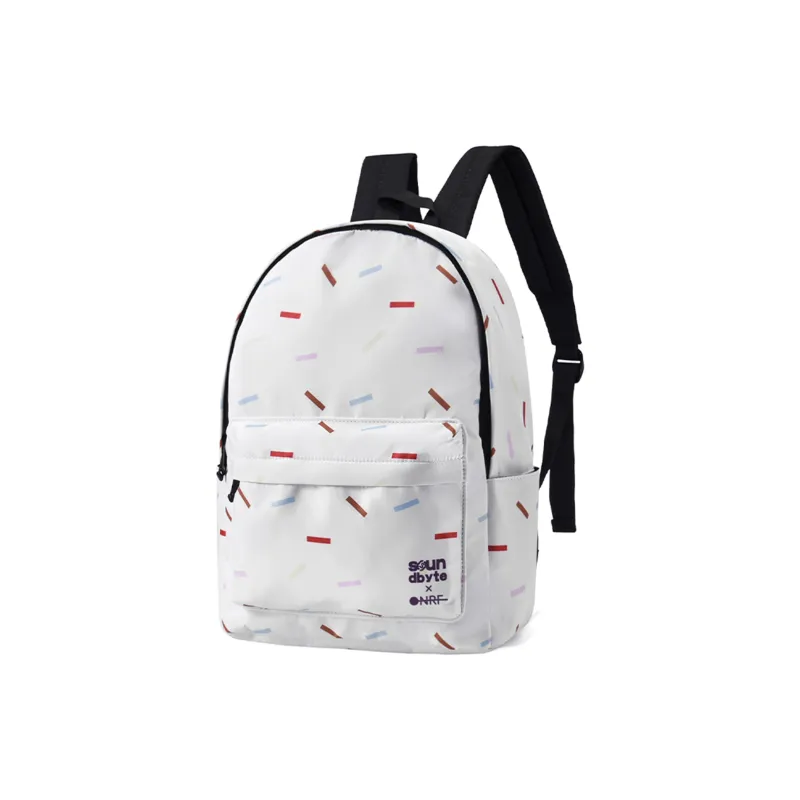 ONRF SOUNDBYTE Collaboration Polyester Laptop Bag Backpack Medium Size Unisex White-3