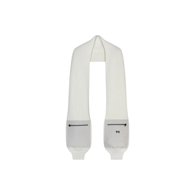 Y 3 Wool Knit Scarves Men's White-0