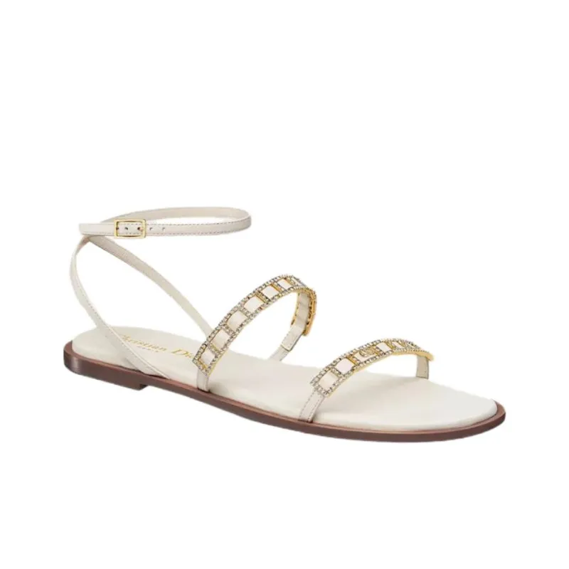 DIOR Diorissime One Strap Sandals Women's White-2