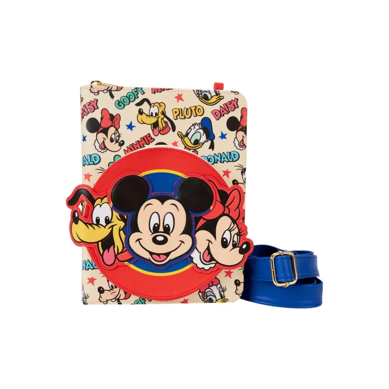 Loungefly Mickey Mouse And Friends Classic Full Print Filling Stationery Zipper Crossbody Laptops-0