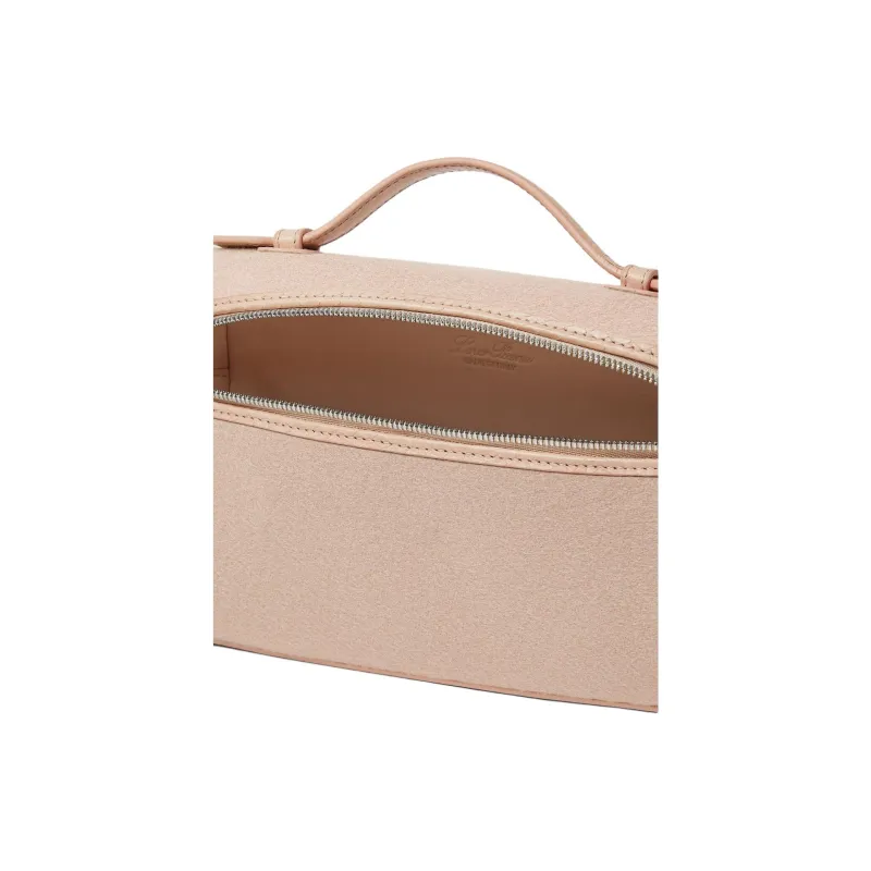 Loro Piana Cashmere Shoulder Bag Crossbody Bag Handbag Women's Cream Pink-2