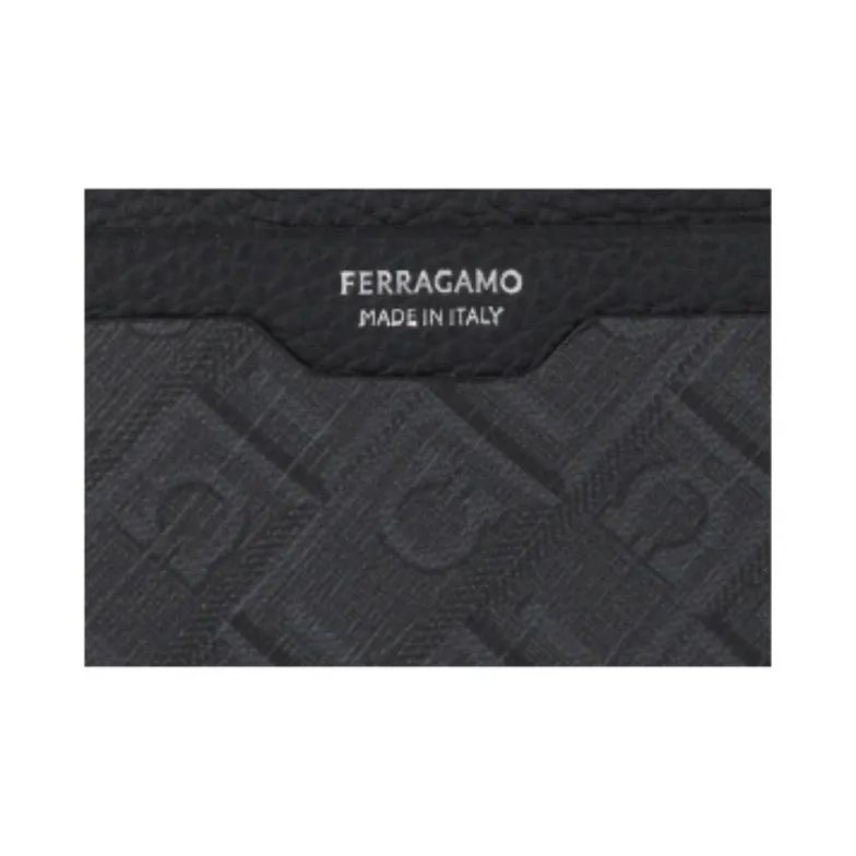 FERRAGAMO Polyurethane Card Holder Unisex Black-6