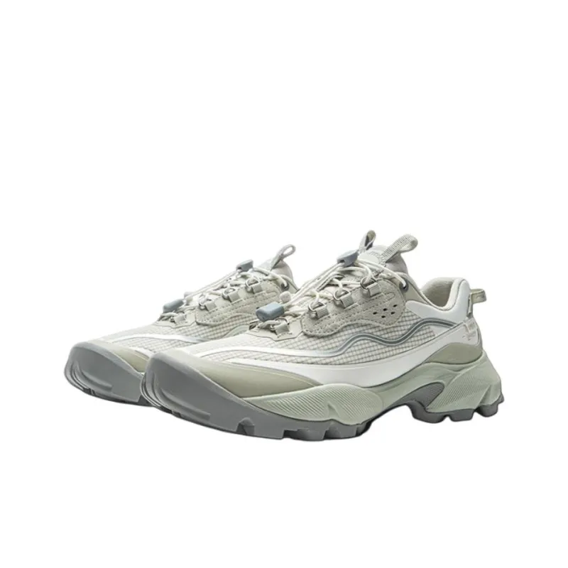 LiNing China Li Ning Anti Slip Wear Resistant Low Top Casual Shoes Women's Gray White-1