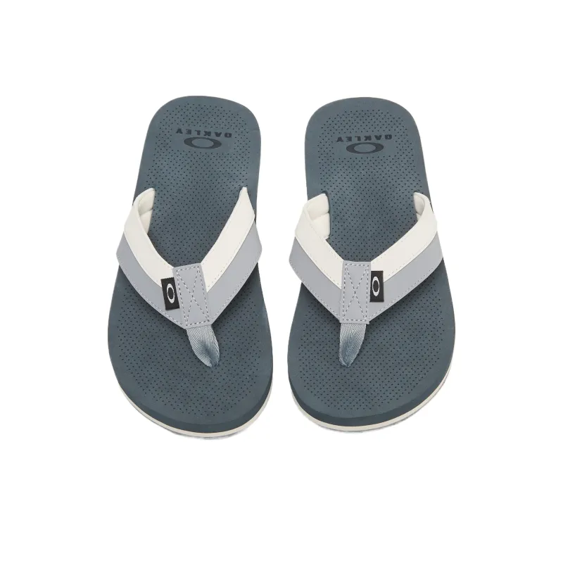 Oakley Rubber Sole Abrasion Resistant Flip Flops Men's Asphalt White Gray-3
