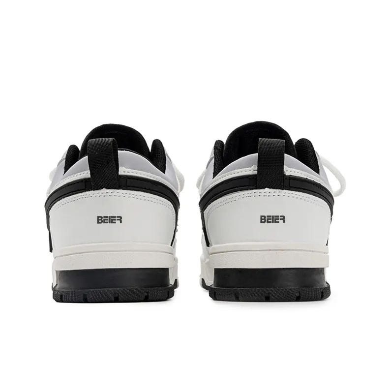 BEIER Stars Collection Durable Lightweight And Breathable Low Top Skateboard Shoes Unisex Black White-4