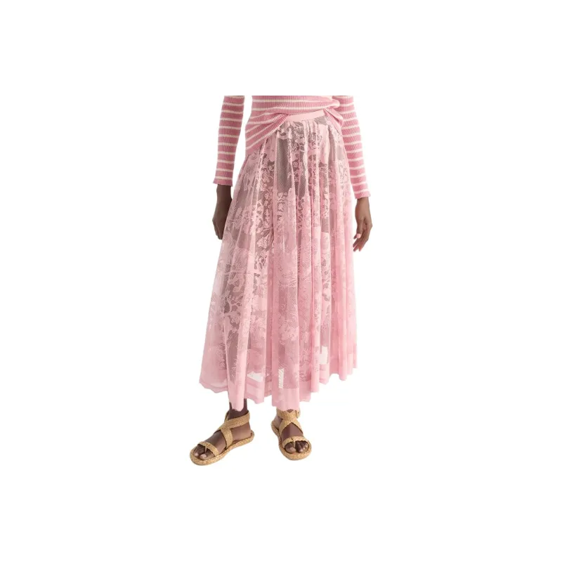 DIOR Casual Long Skirt Women's Pink-0