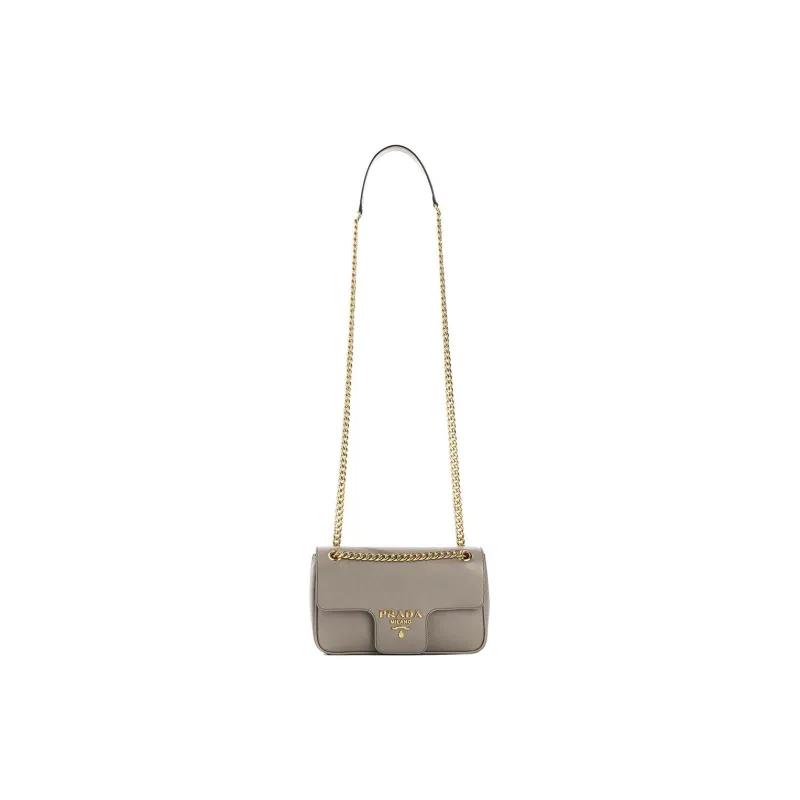 PRADA Saffiano Cow Leather Crossbody Bag Shoulder Bag Women's Gray-4