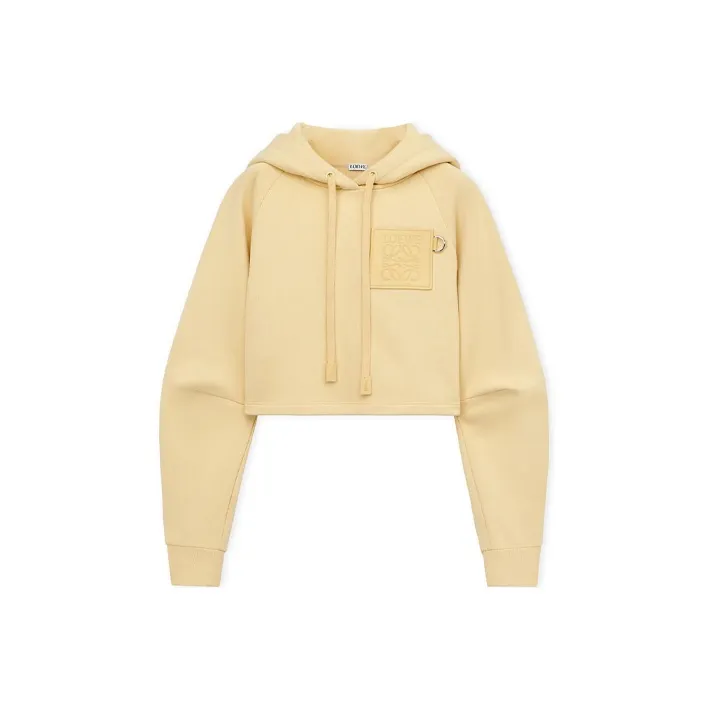 LOEWE Cropped Hoodie 'Vanilla'-0