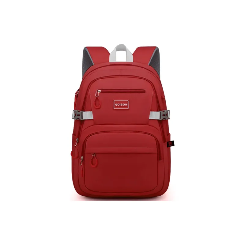 EDISON Polyester Oxford Backpack Regular Unisex Black/Sky Blue/Pink/Red-6