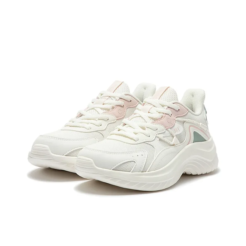 361° Cushioning, Slip Resistant, Abrasion Resistant, Lightweight Low Top Casual Running Shoes Women's White Pink Green-2