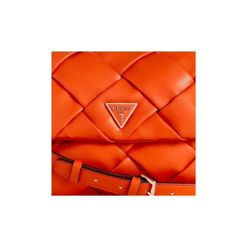 GUESS Artificial Leather Portable Crossbody Bag, Shoulder Bag Women's Orange-3