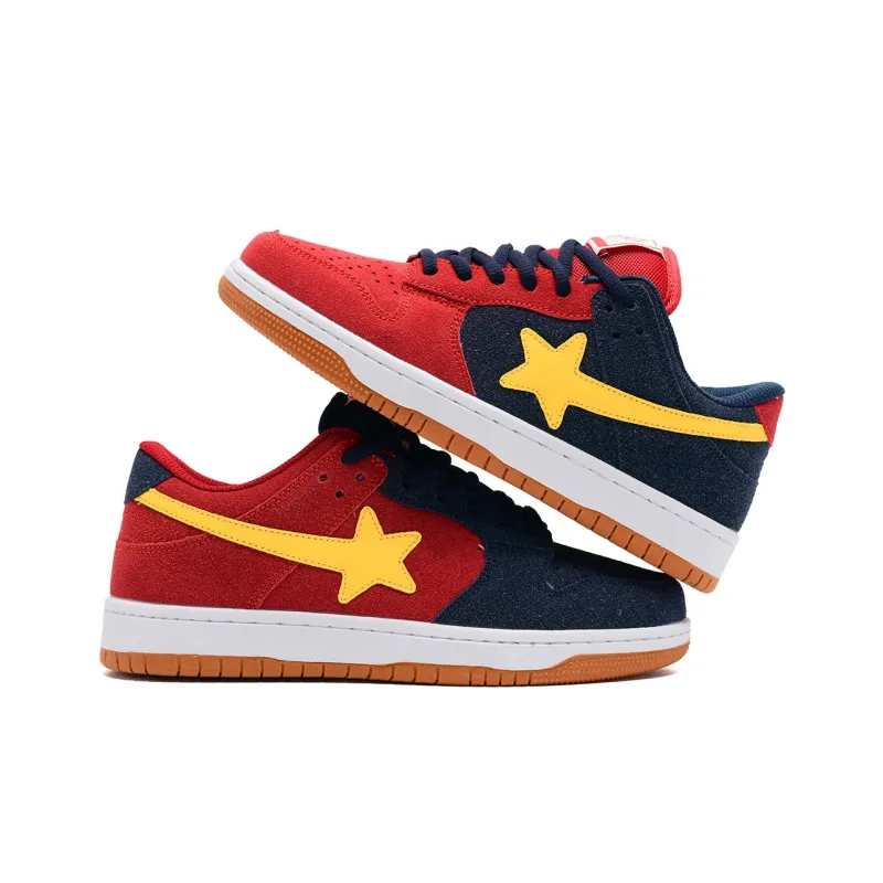 Circle Small Coverage Wear Resistant Lightweight Low Top Skateboard Shoes Unisex Mint Blue Red-10