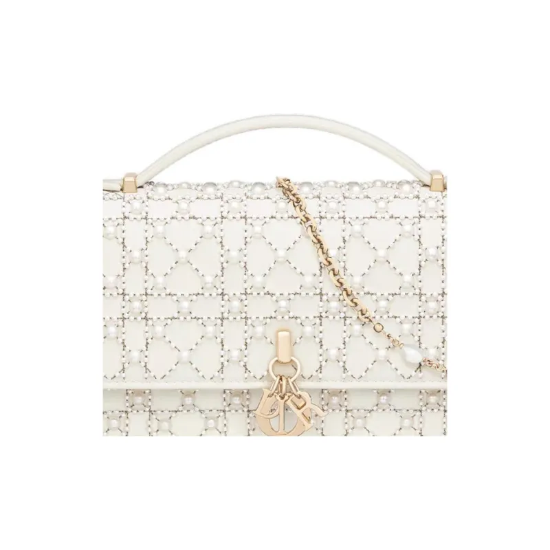 DIOR My Dior Calfskin Shoulder Bag, Crossbody Bag, Handbag Mini Women's Latte-5