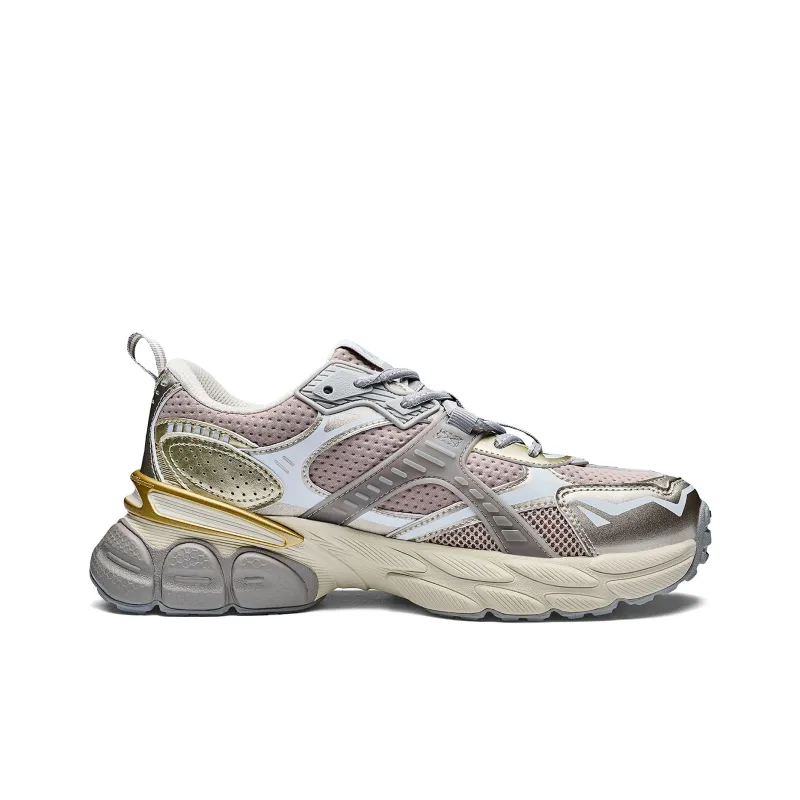 Kappa Back to Back Anti Slip Wear Resistant Low Top Chunky Sneakers Unisex Gold-1