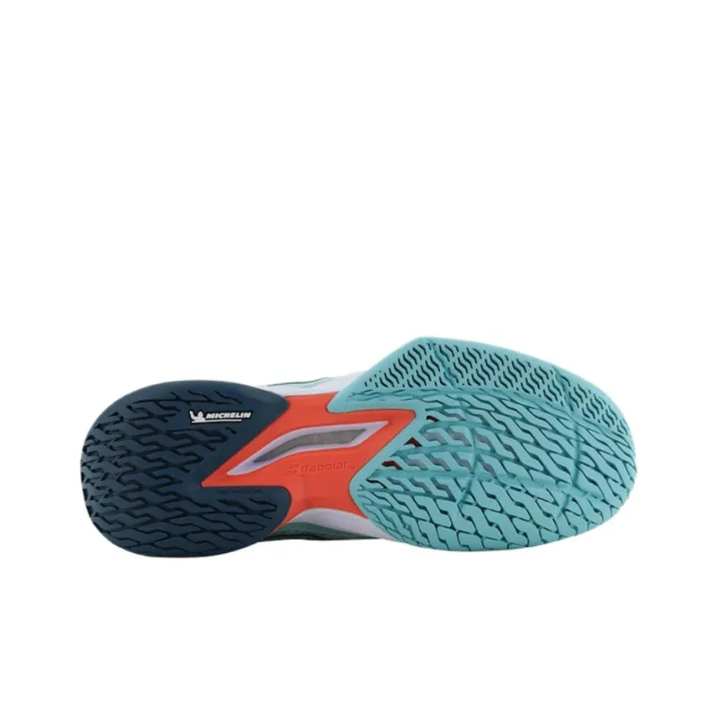 Babolat Jet Mach 3 Abrasion Resistant Breathable Low Top Tennis Shoes Women's Blue White-3