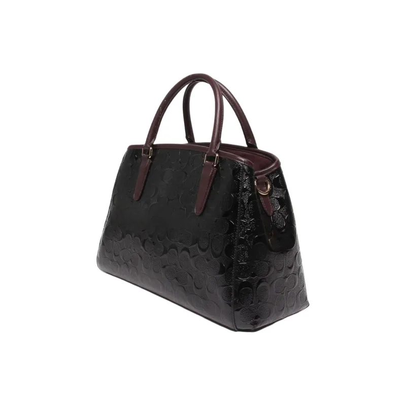 COACH Margot Leather Portable Crossbody Bag Shoulder Bag Crossbody Bag Large Size Women's Black & Red-1