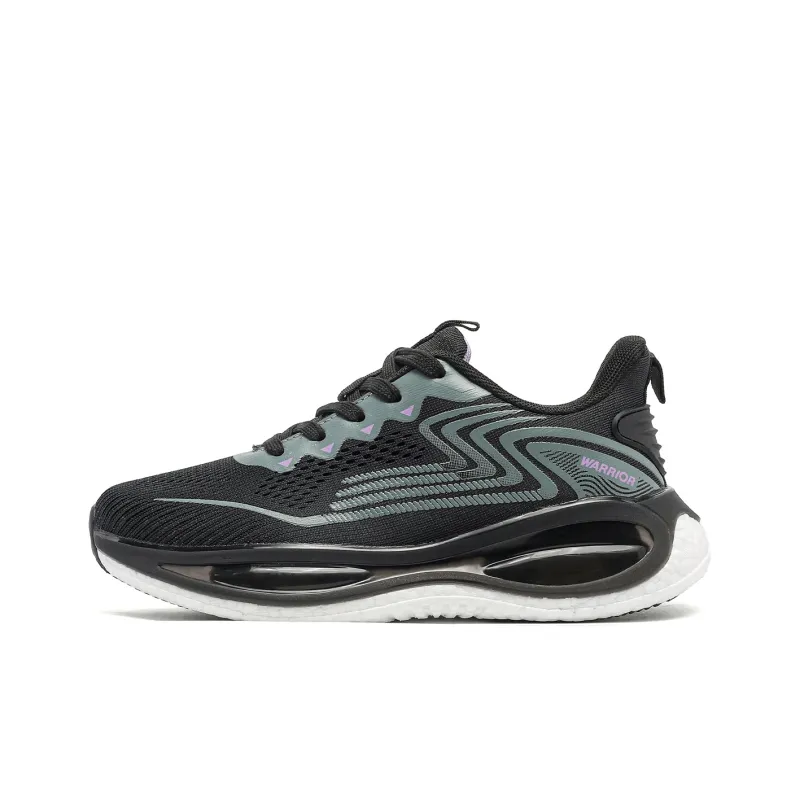 Warrior Cushioning Height Increasing Lightweight Breathable Low Top Athletic Shoes Women's Black Purple-0