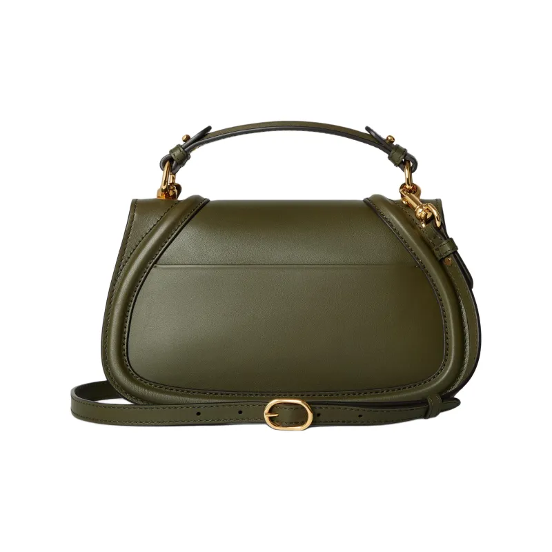 GUCCI Blondie Smooth Leather Handbag Medium Size Women's Forest Green-3