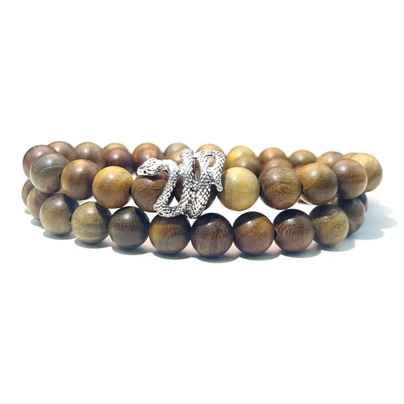 JUANLAN Green Sandalwood Bracelets Unisex-5