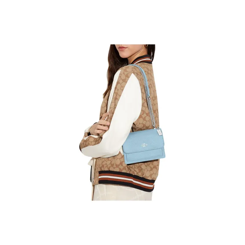 COACH Klare Split Cow Leather Envelope Bag Shoulder Bag Crossbody Bag Mini Women's Sky Blue-4