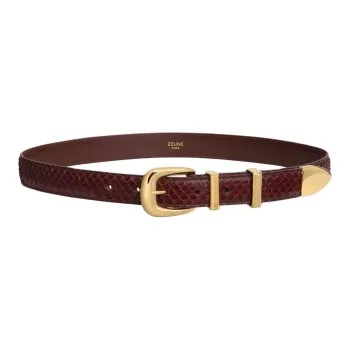 CELINE Leather Belts Women's Brown 2.5CM