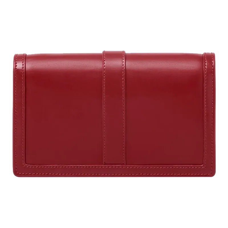VERSACE Greca Goddess Cow Leather With Lambskin Trim One Shoulder Crossbody Clutch Mini Women's Red-2