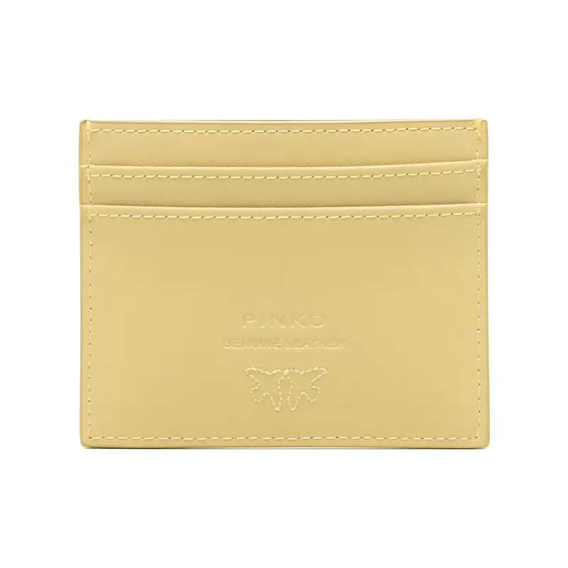 PINKO Leather Card Holder Women's Yellow-1