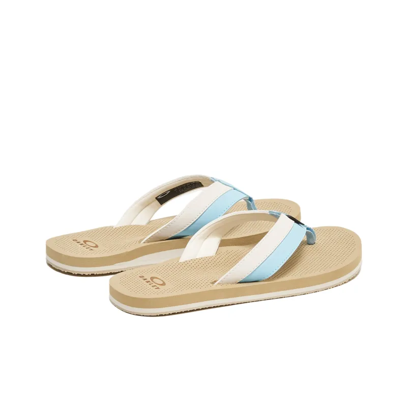 Oakley Rubber Sole Abrasion Resistant Flip Flops Men's Khaki White-2